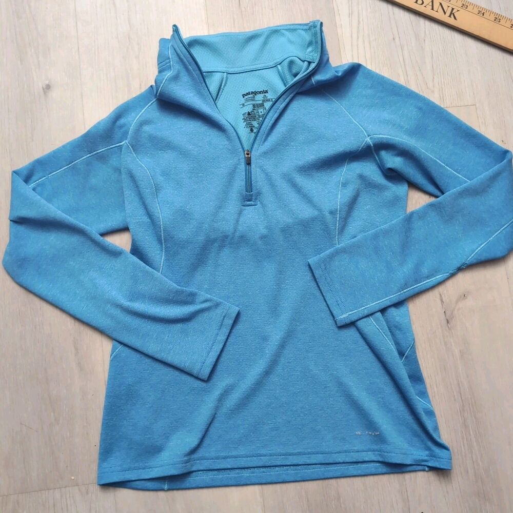 Patagonia Capilene Midweight 3 Women’s XS Blue 1/4 Zip Base Layer Top Shirt